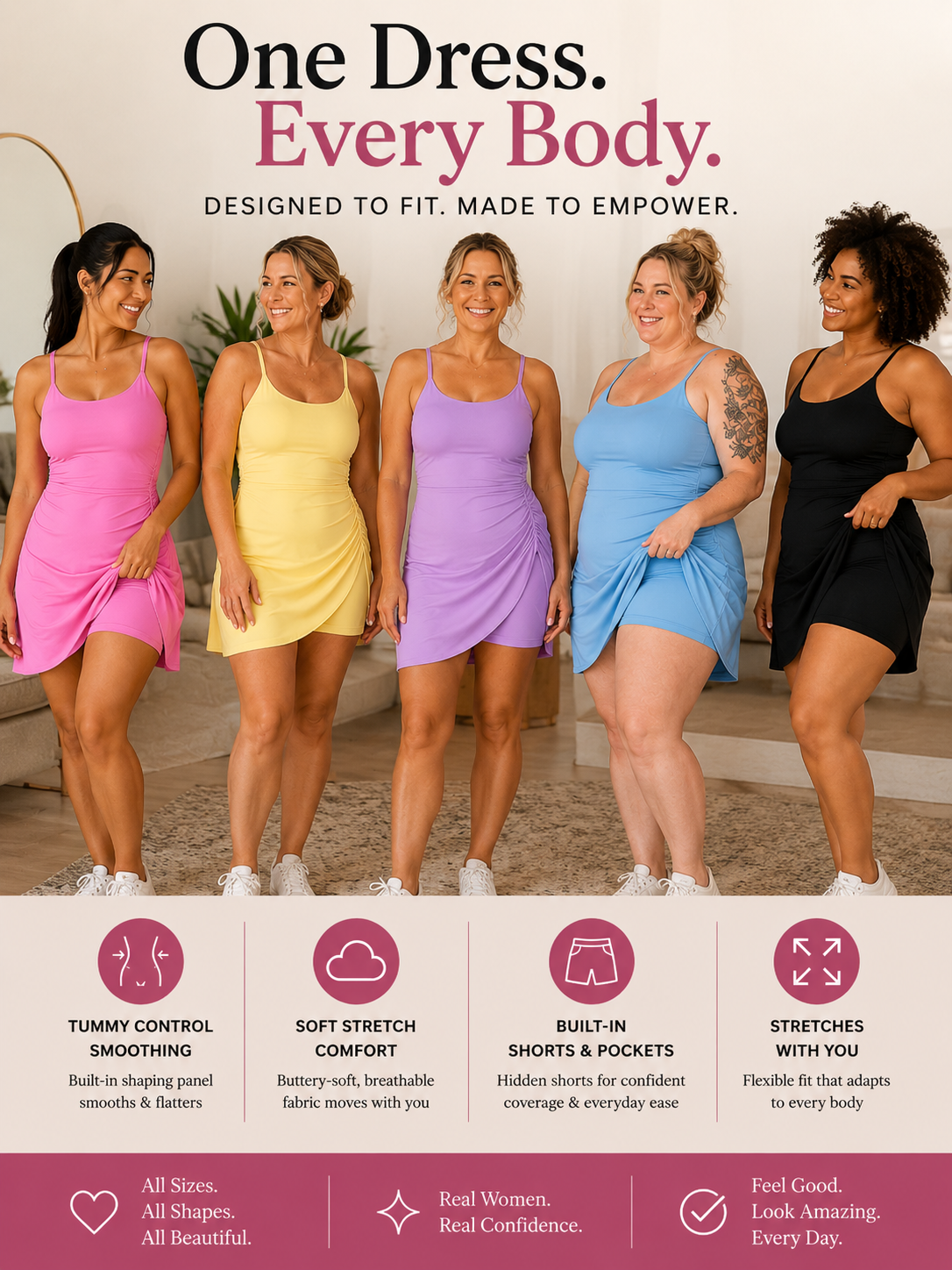 Sculptelle™ EasyPeezy Support Dress